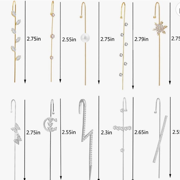 Golden Unique Faux Pearl Statement Bar Ear Cuff - Picture 7 of 8